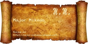 Major Mikeás névjegykártya